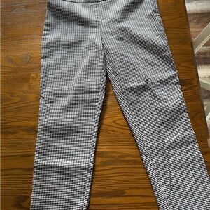 Blue, Black and White Checkered Dress Pants